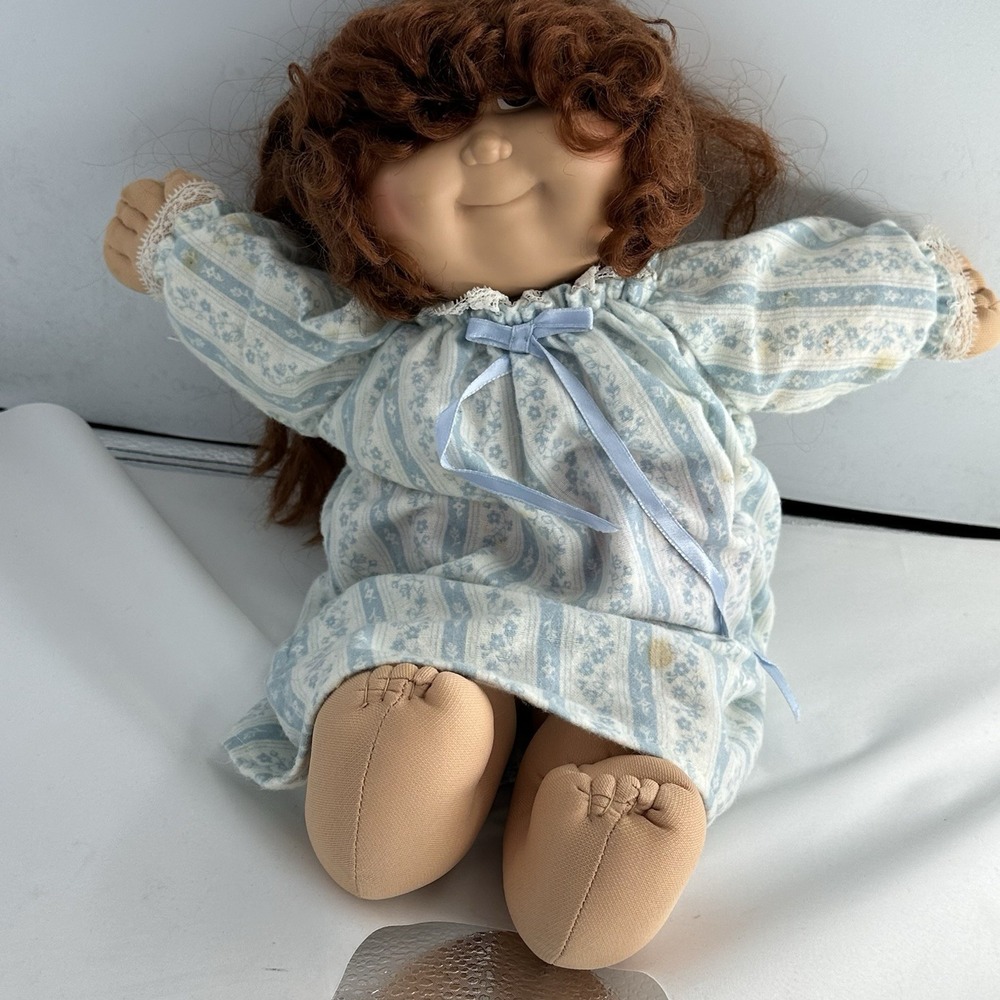 Vtg Cabbage Patch Growing Red Hair Doll In Original Dress Rare Cornsilk 1982